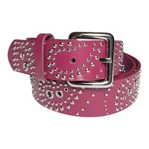 Pink Studded Belt Genuine Leather Y2K Size L Rebecca Minkoff